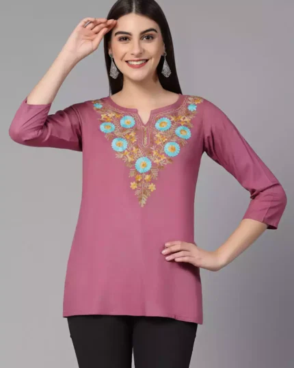 Israa Pink Short Kurti
