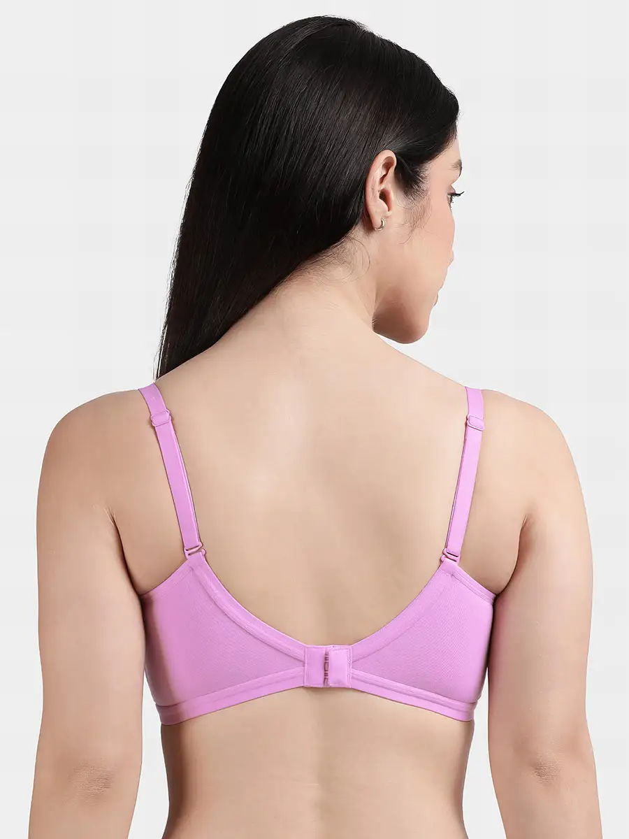 Susie Pastel Lavender Solid Full Coverage Moulded Everyday Bra - Image 4