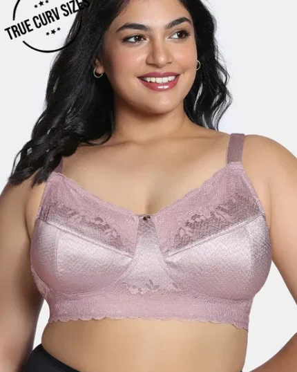 True Curv Celeste & Rose Double Layered Non Wired Full Coverage Super Support Bra